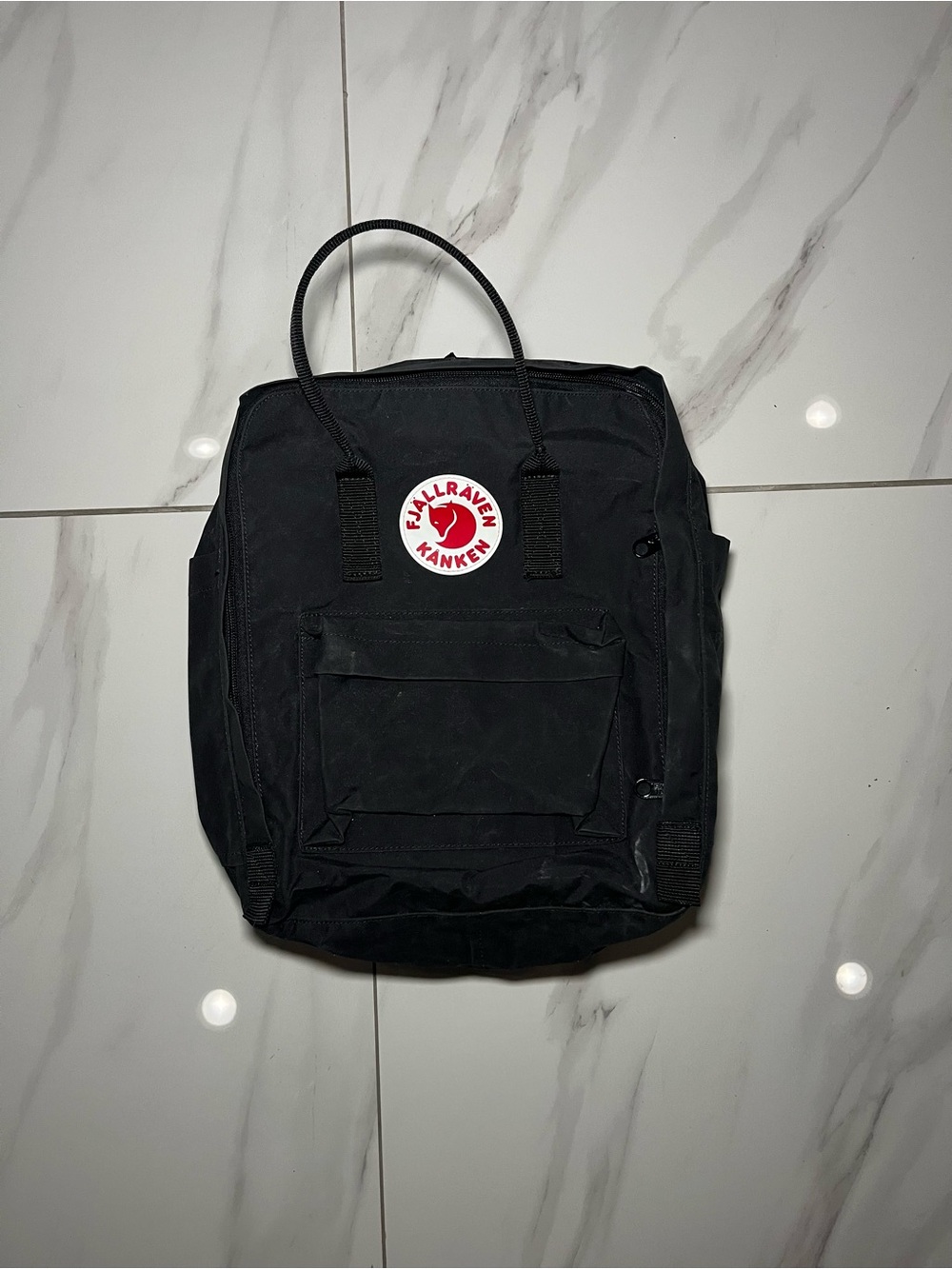 Fjallraven Kånken Backpack in Black with Red Logo